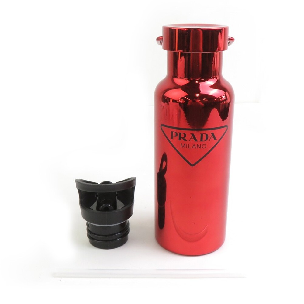 Auth Prada Tumbler Red Stainless Steel #302938P23B